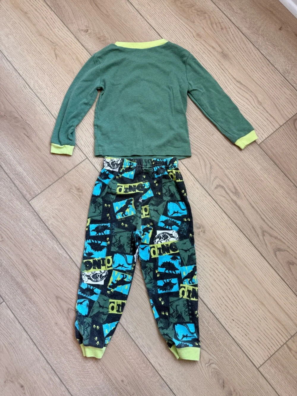 Kidgets Green and Blue Dinosaur Pajama Set 3T